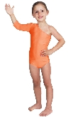BODY DANZA LYCRA MONOSPALLA MANICA TRE QUARTI ARANCIONE BABY